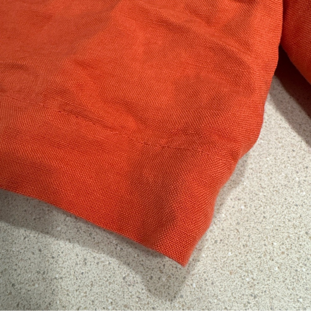 a new day Women's High Waist Orange Shorts with Buckle Linen Blend - Picture 8 of 8